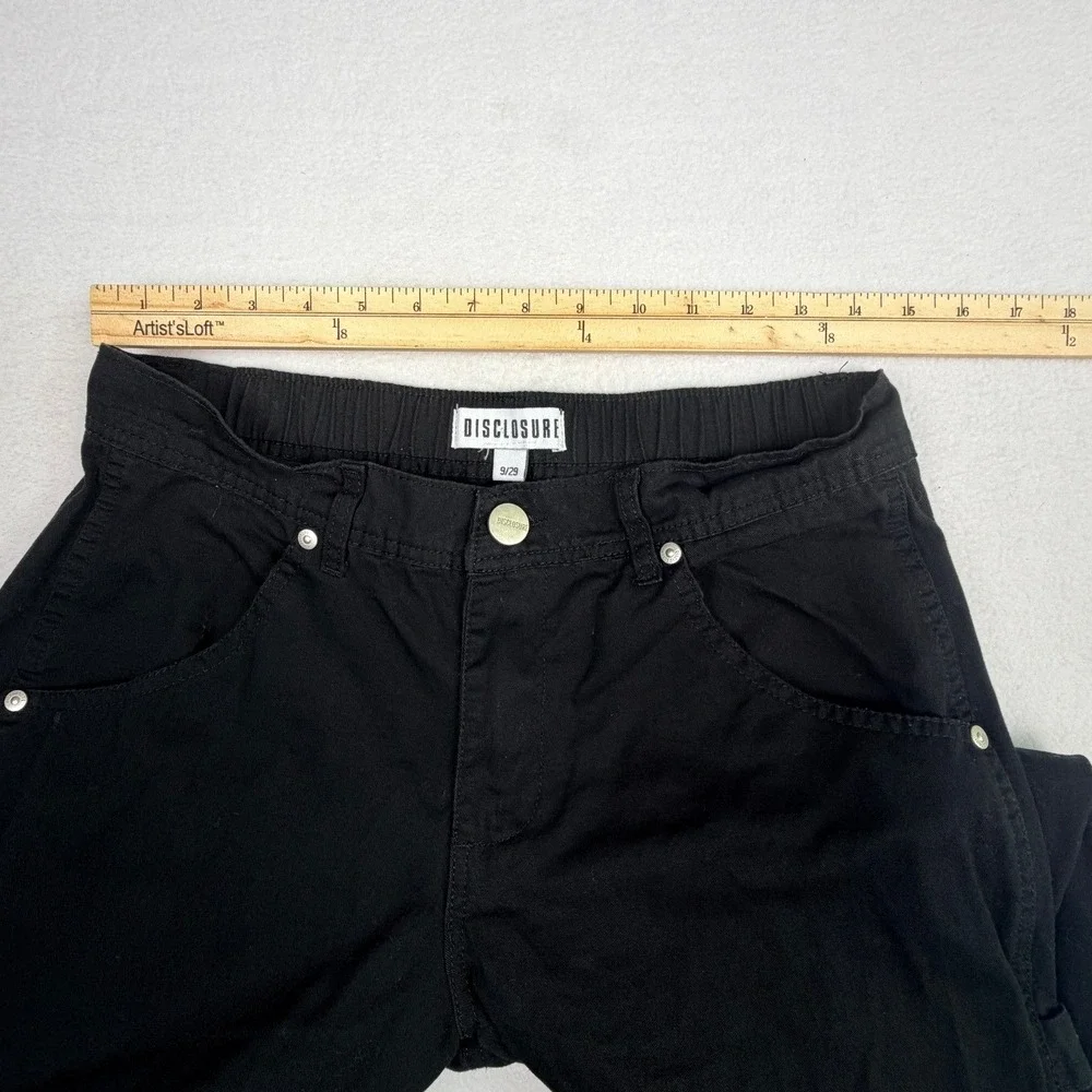 Disclosure Black Utility Carpenter Pants Wide Leg Streetwear Trousers Size 9/29